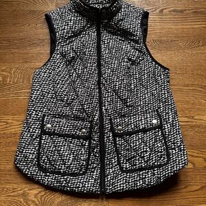 Croft & Barrow Black and White Patterned Vest